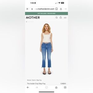 MOTHER Insider Crop Step Fray 26 excellent condition like new